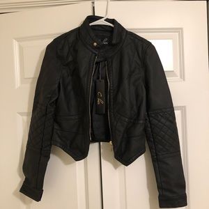 NWT C. Luce cropped leather jacket
